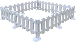 Soft Play White Plastic Picket Fence (5 Panels) - Decorative Border Small Garden Picket Fence Panels for Soft Play, Party, Garden, Home Decorations - (White - 5 Pack of Fence Panels)