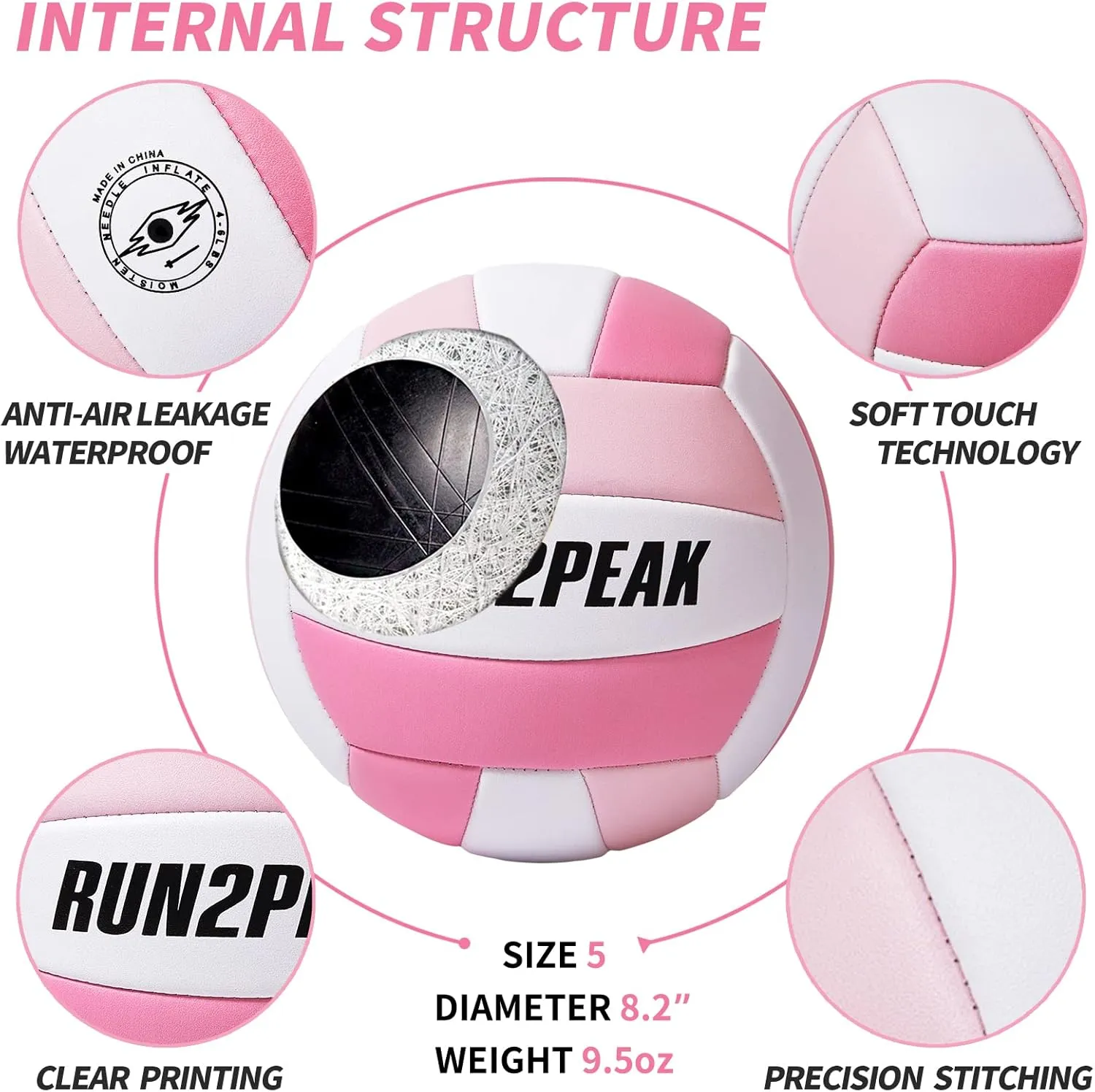 Soft Touch Volleyball Ball Gifts for Teen Girls Kids Youth Team Beginners Durable Volleyballs for Outdoor Indoor Beach Pool Water Play Official Size 5 Training Practice Volley Ball