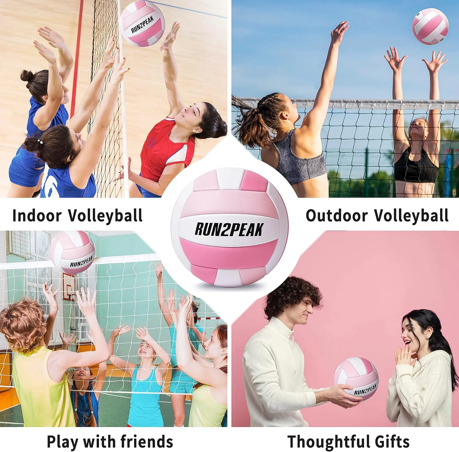Soft Touch Volleyball Ball Gifts for Teen Girls Kids Youth Team Beginners Durable Volleyballs for Outdoor Indoor Beach Pool Water Play Official Size 5 Training Practice Volley Ball