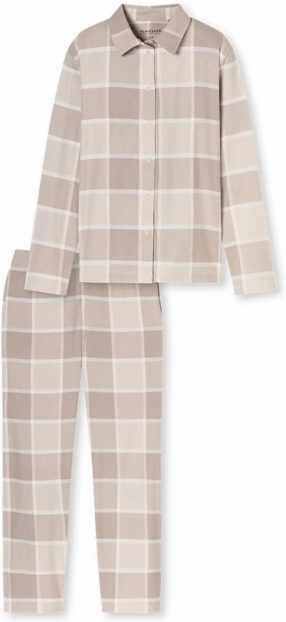 Soft Cotton Button Down Long Pajama Set - Selected Premium Warming Set Women