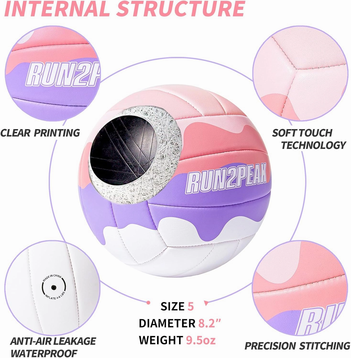 Soft Touch Volleyball Ball Gifts for Teen Girls Kids Youth Team Beginners Durable Volleyballs for Outdoor Indoor Beach Pool Water Play Official Size 5 Training Practice Volley Ball