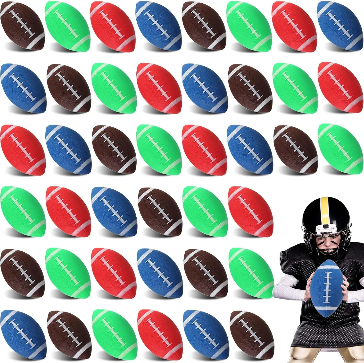 Sosation 20 Pcs Mini Inflatable Football Mini Rugby Playground Small Inflatable Football Toys for Outdoor and Indoor Games Gifts Party Favors