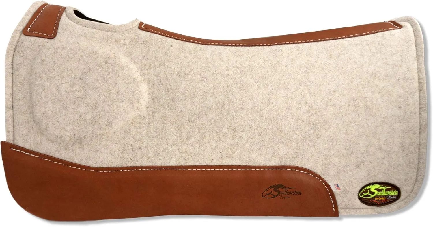Southwestern Equine OrthoRide Made in USA Premium All Wool Build up, Saddle Pad Western, Classic Contour Saddle Pad, Ortho Pad Horse Saddle Pad, Saddle Blanket, 30x30 & 31x32