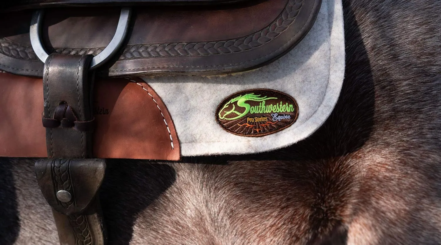 Southwestern Equine OrthoRide Made in USA Premium All Wool Build up, Saddle Pad Western, Classic Contour Saddle Pad, Ortho Pad Horse Saddle Pad, Saddle Blanket, 30x30 & 31x32