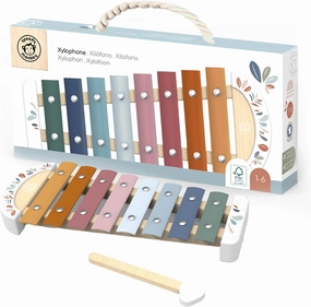 Speedy Monkey Colorful Xylophone – 8 Tuned Metal Keys with Wooden Mallet, Safe Musical Toy for Toddlers 1  Years, Enhances Sound Exploration, Learning & Coordination