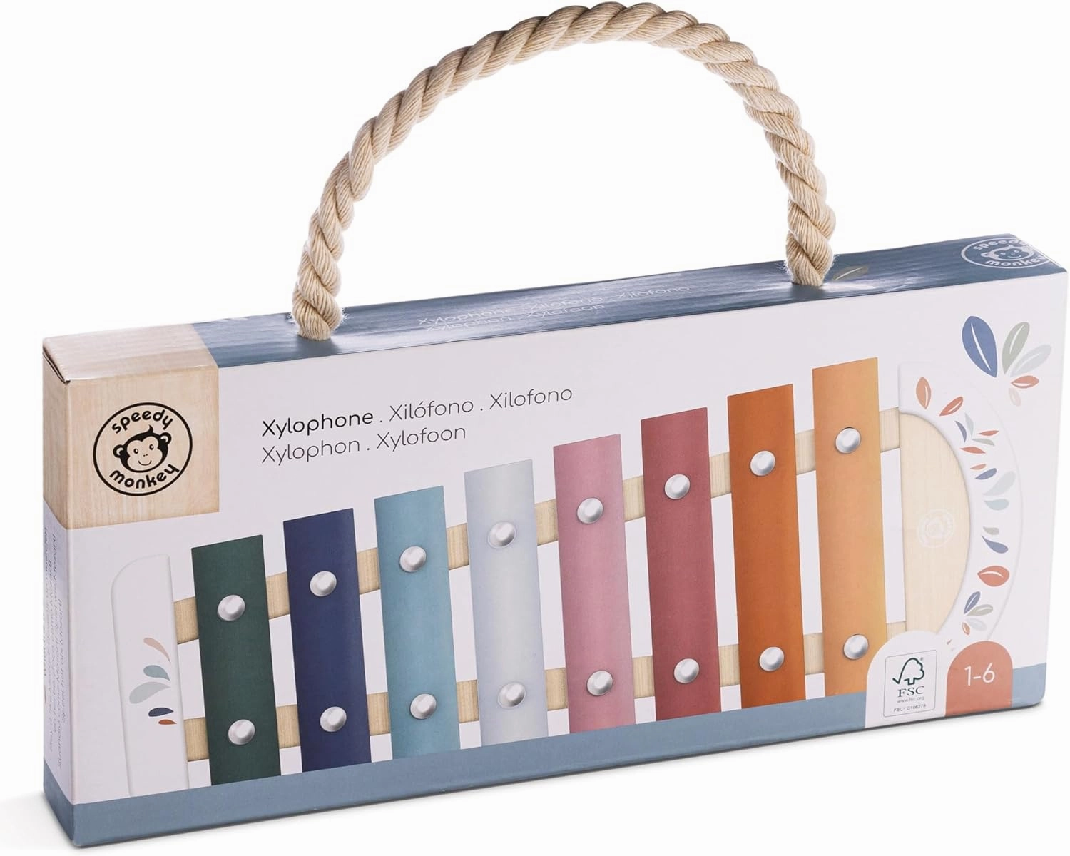 Speedy Monkey Colorful Xylophone – 8 Tuned Metal Keys with Wooden Mallet, Safe Musical Toy for Toddlers 1  Years, Enhances Sound Exploration, Learning & Coordination