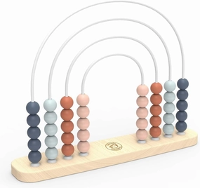 Speedy Monkey Wooden Roller Abacus Toy, Colorful Beads, Develops Hand-Eye Coordination, Color Recognition & Creativity, Smooth Sliding on Stainless Steel Rods, Non-Toxic Paint, Ideal for Kids