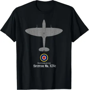 Spitfire Mk. XIV Tech Drawing WWII Fighter Airplane T-shirt T-Shirt