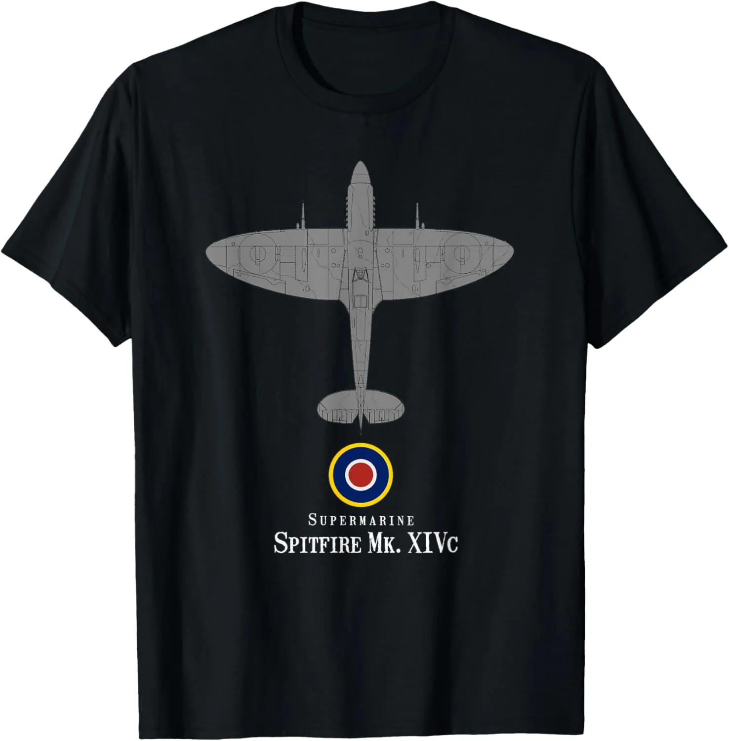 Spitfire Mk. XIV Tech Drawing WWII Fighter Airplane T-shirt T-Shirt