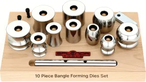 Splenor Tools Steel 10 Bracelet Forming Die Set - Concaved, Domed and Flat Shape Dies for Bangle Making - Metal Forming - Jewelry Tool kit