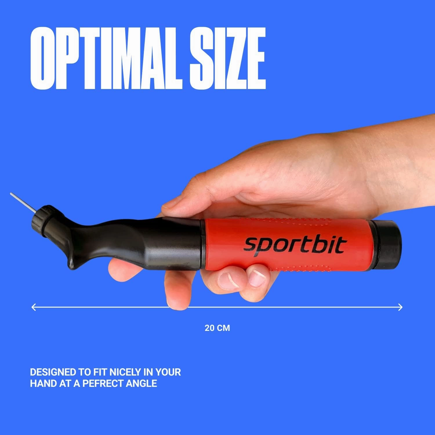 SPORTBIT Ball Pump for Sports Balls - Push & Pull Inflating System - Hand Pump for All Exercise Balls