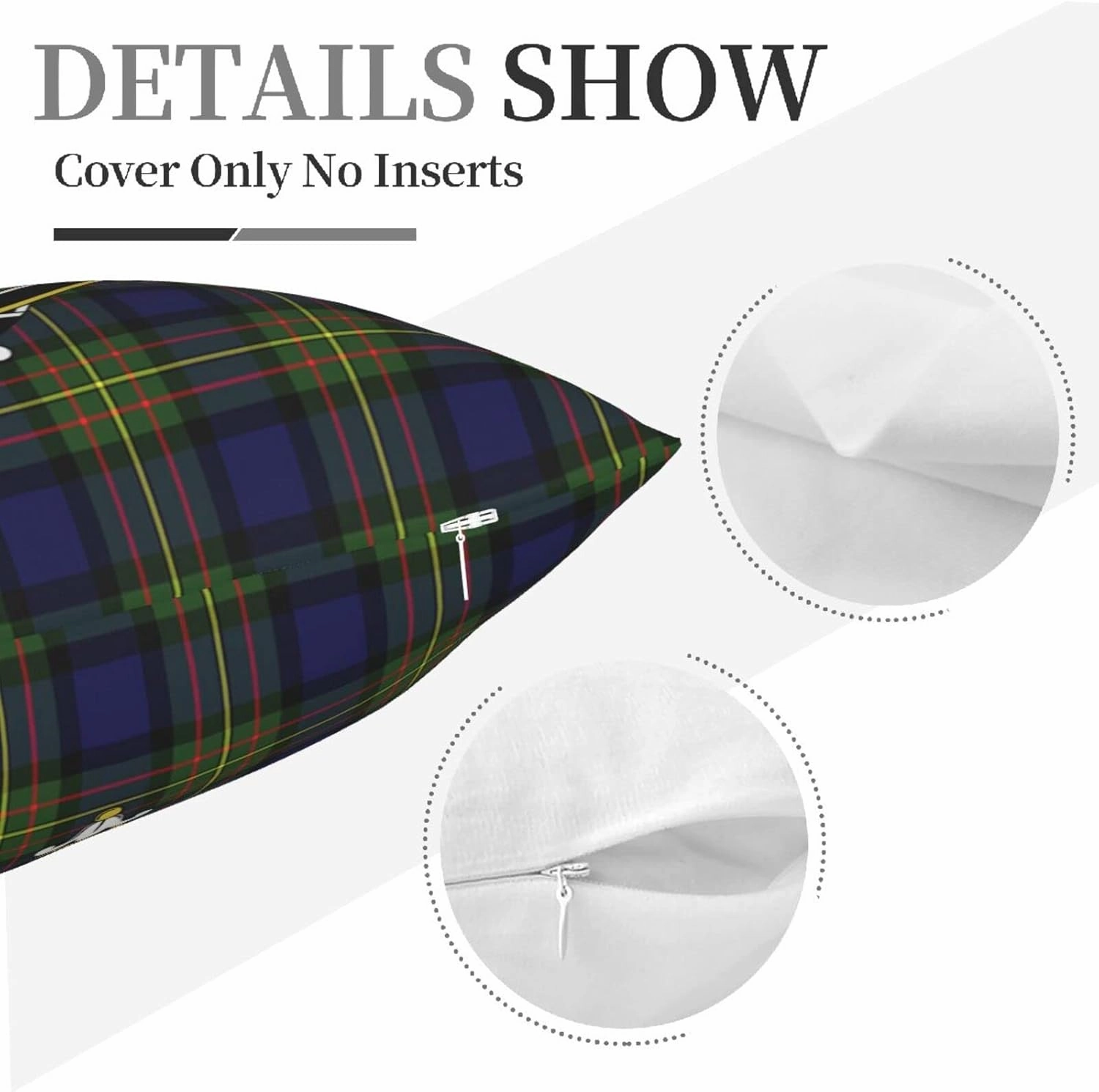 Square Throw Pillow Covers Maclaren Modern Tartan Clan Badge Cushion Case for Sofa Bedroom Car Decorative 18x18 Inch