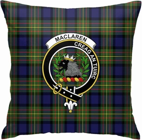 Square Throw Pillow Covers Maclaren Modern Tartan Clan Badge Cushion Case for Sofa Bedroom Car Decorative 18x18 Inch