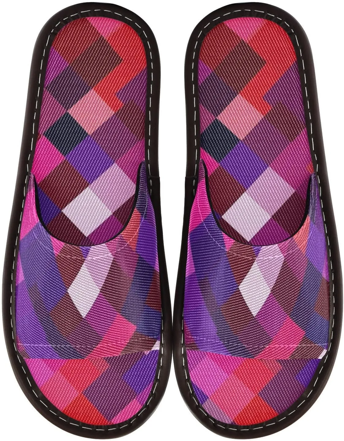 Squares Gold Red Succulent Men and Women Slippers Indoor and Outdoor Ultralight Non-Slip Dorm Home