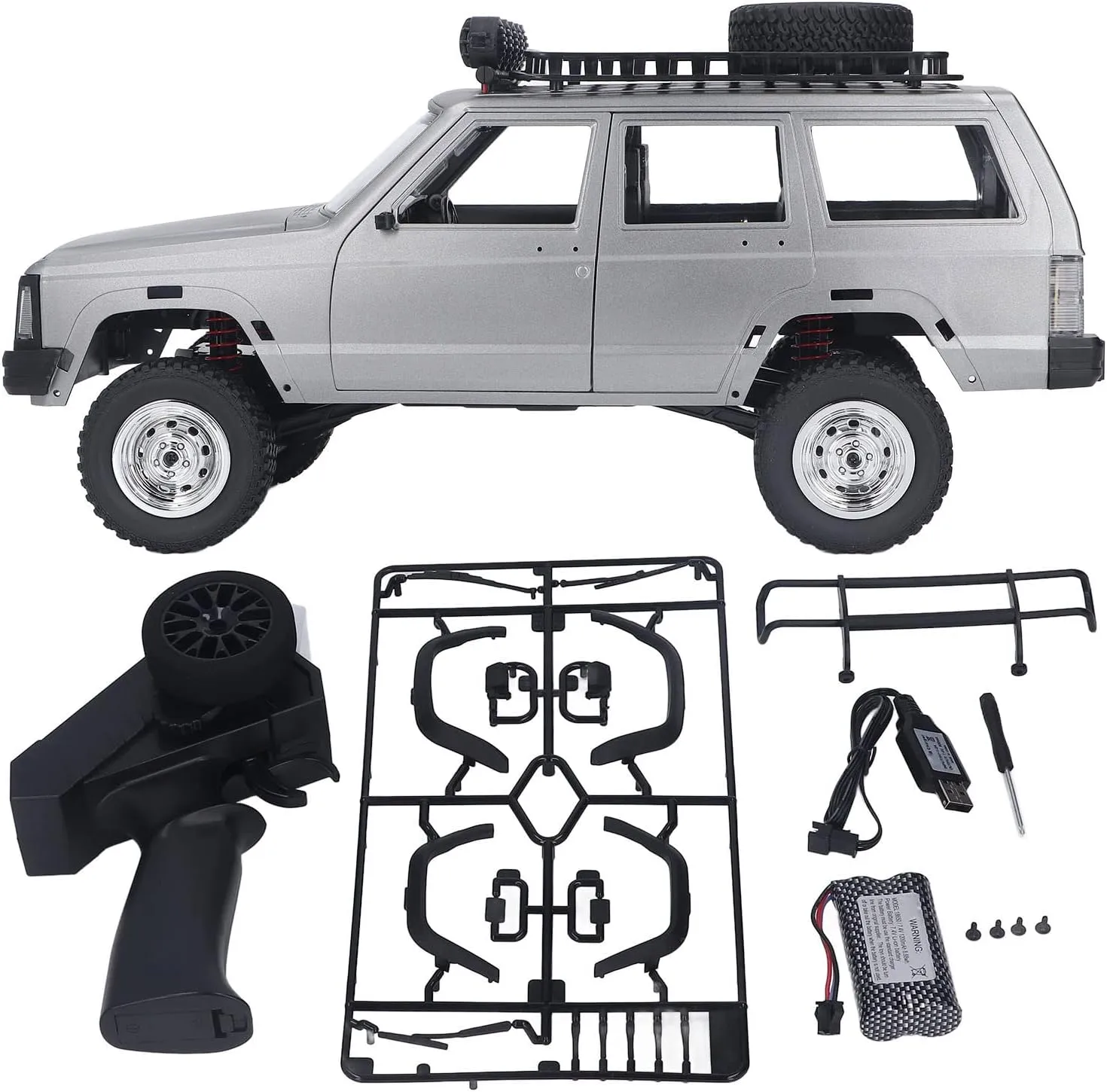 Srliya 1/12 2.4G Full Scale Truck Climbing Car RC Toy Off Road Vehicle Racing Car Toys for Boys(Silver Gray)