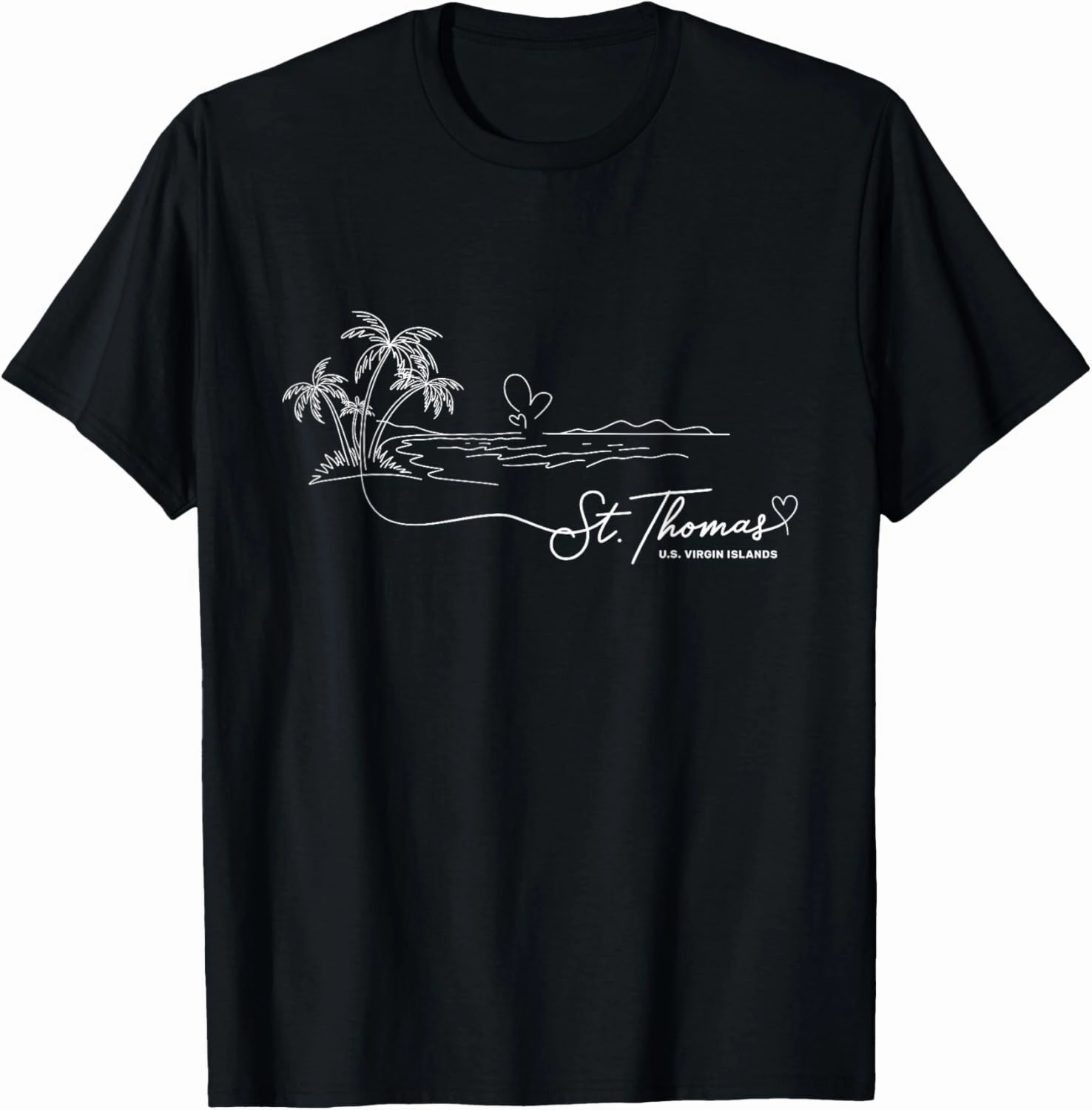 St. Thomas US Virgin Islands Signature Heart Art - Souvenir T-Shirt