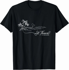 St. Thomas US Virgin Islands Signature Heart Art - Souvenir T-Shirt