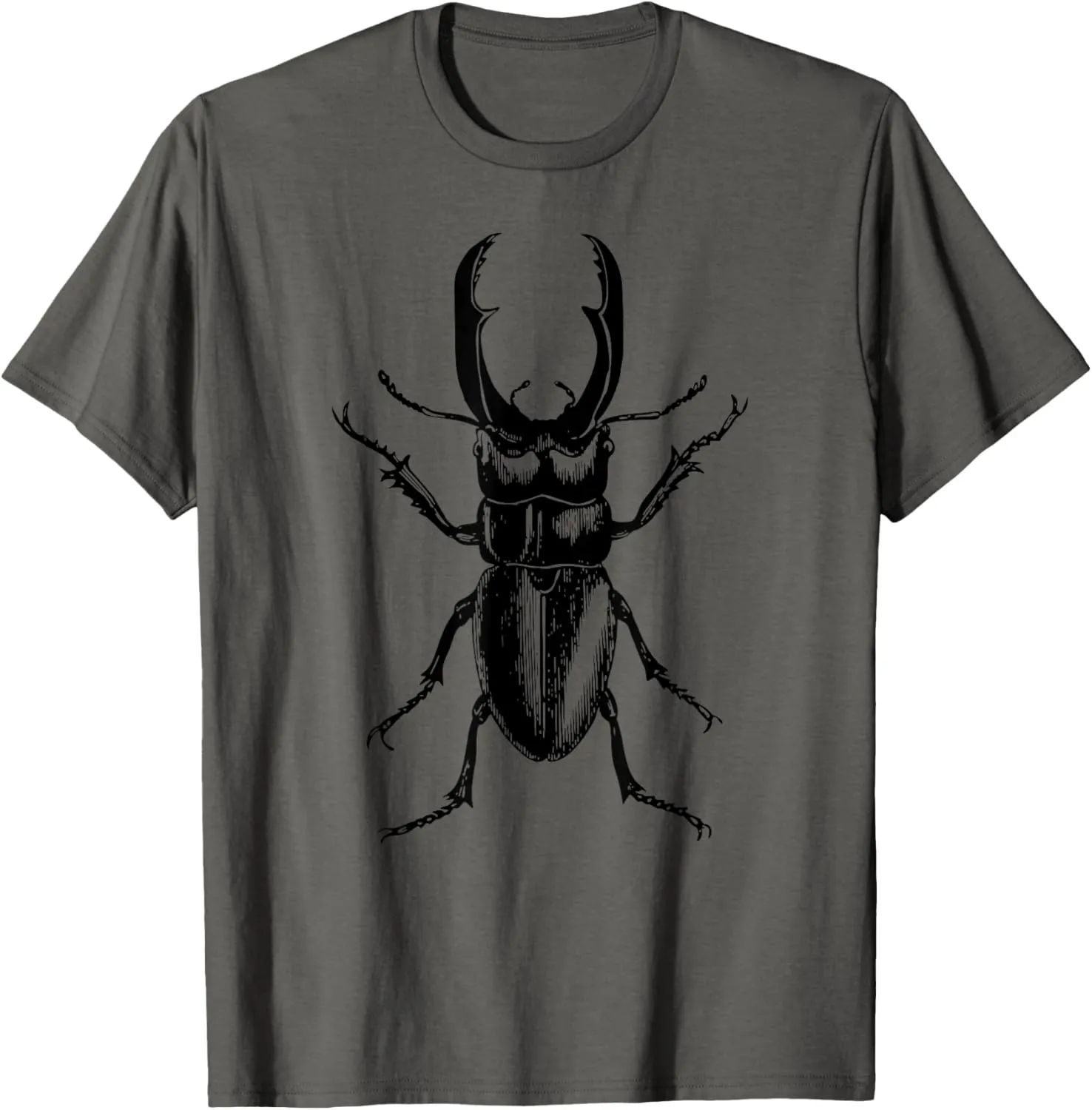 Stag Beetle T-Shirt Black Drawing Stag Beetle Tee Shirt T-Shirt