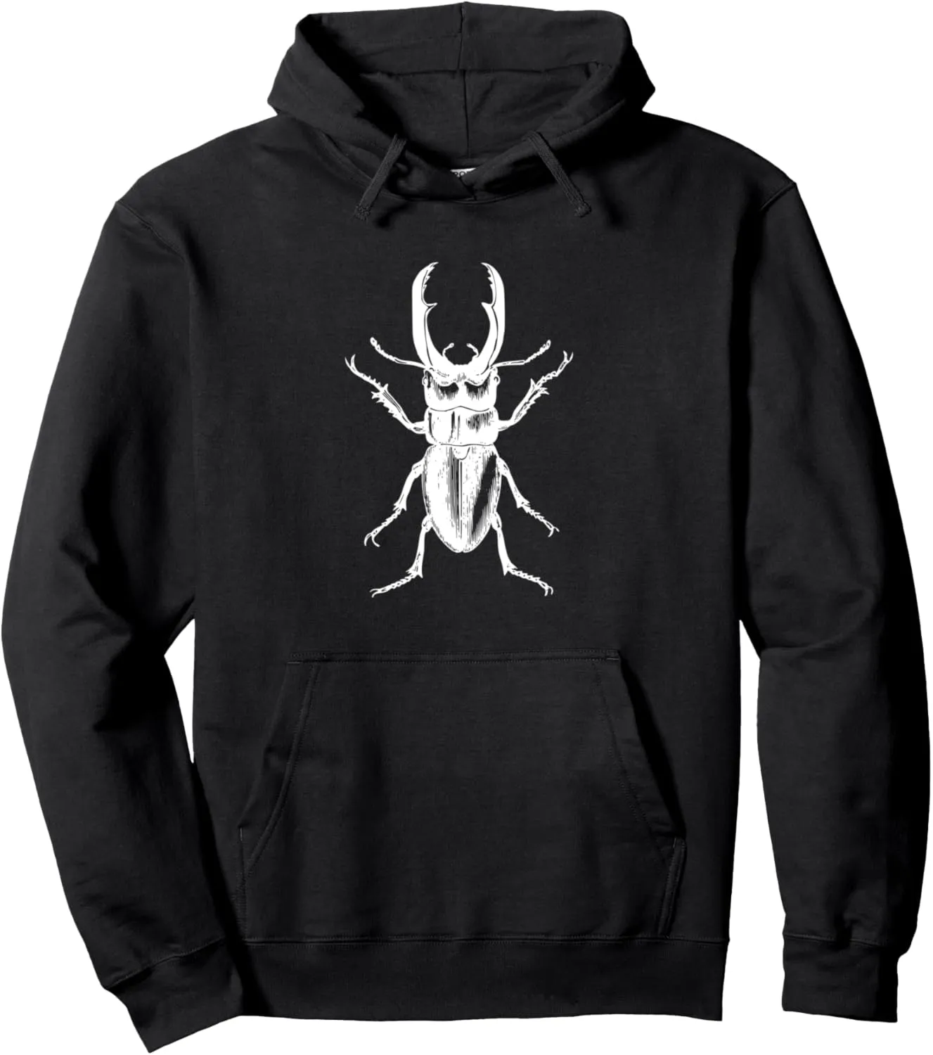 Stag Beetle T-Shirt White Drawing Stag Beetle Tee Shirt Pullover Hoodie