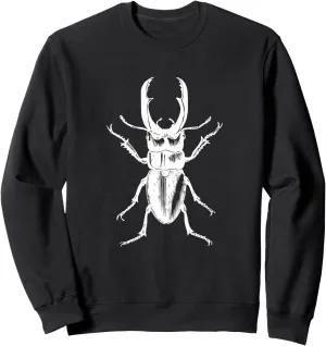 Stag Beetle T-Shirt White Drawing Stag Beetle Tee Shirt Sweatshirt