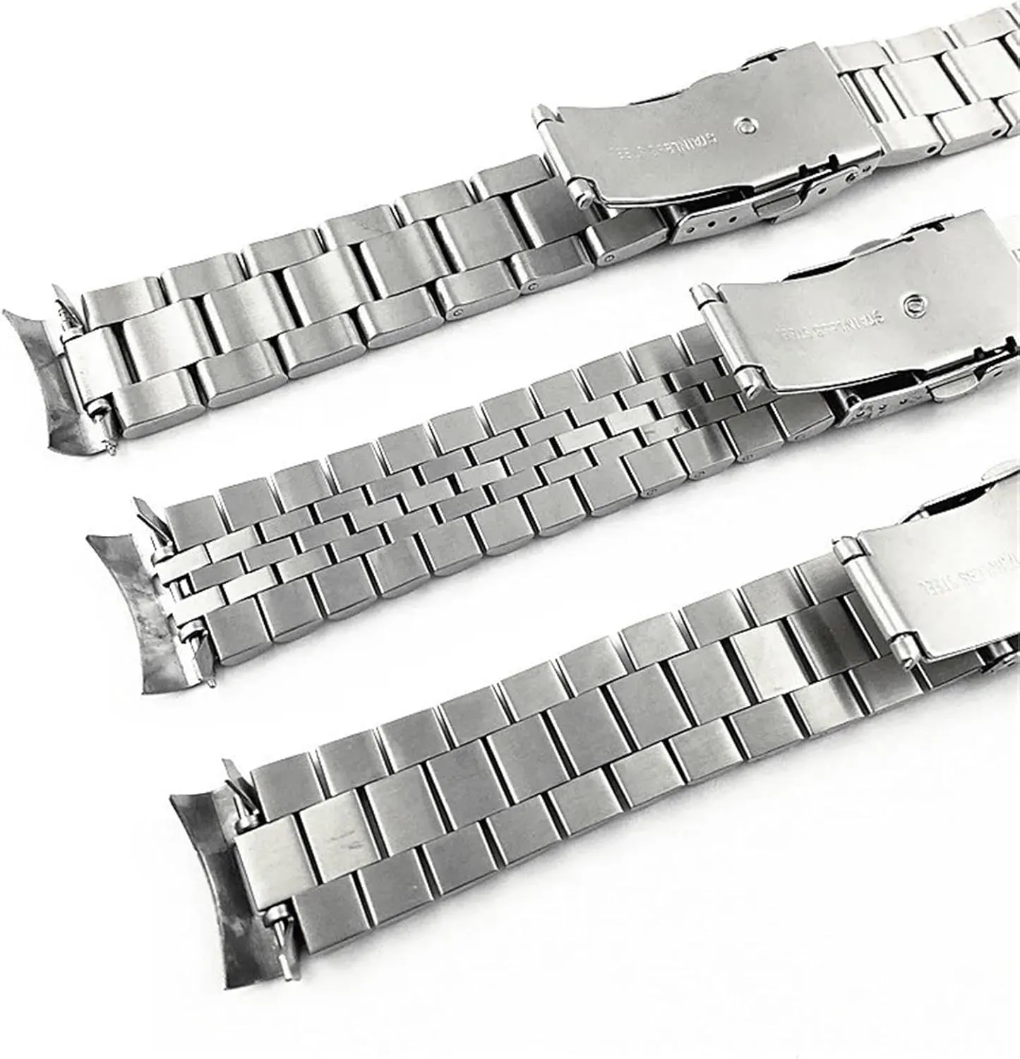 Stainless Steel Band 20mm 22mm Men's Sports Strap Curved End Man Women Quick Release Adjustable