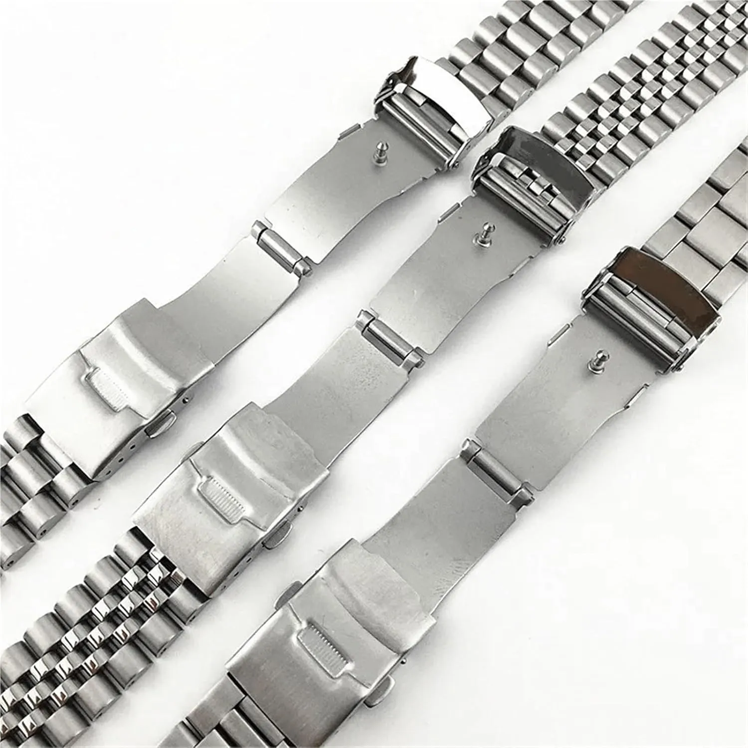 Stainless Steel Band 20mm 22mm Men's Sports Strap Curved End Man Women Quick Release Adjustable