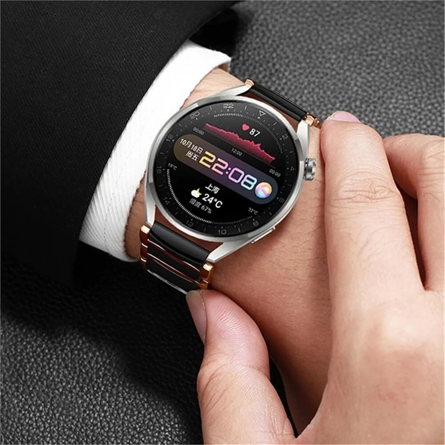 Stainless Steel Ceramic Watch Strap Quick Release Bracelet 18mm 20mm 22mm Universal Replacement Wristband for Men Women Watch Accessories