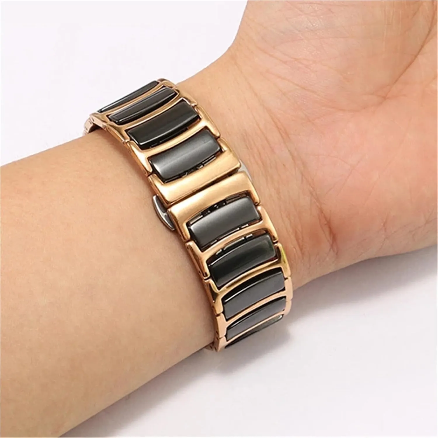 Stainless Steel Ceramic Watch Strap Quick Release Bracelet 18mm 20mm 22mm Universal Replacement Wristband for Men Women Watch Accessories