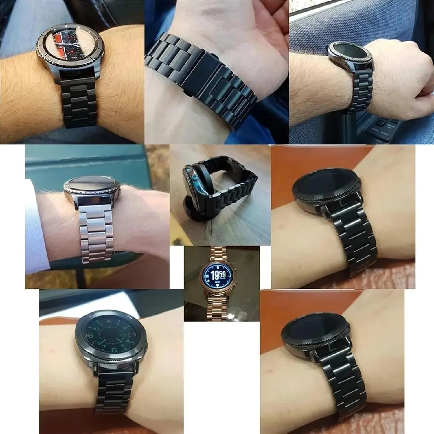 Stainless Steel Metal Solid Watch Band Quick Release 18-24mm Watch Band Unisex Suitable For Smart Watch Quartz Watch