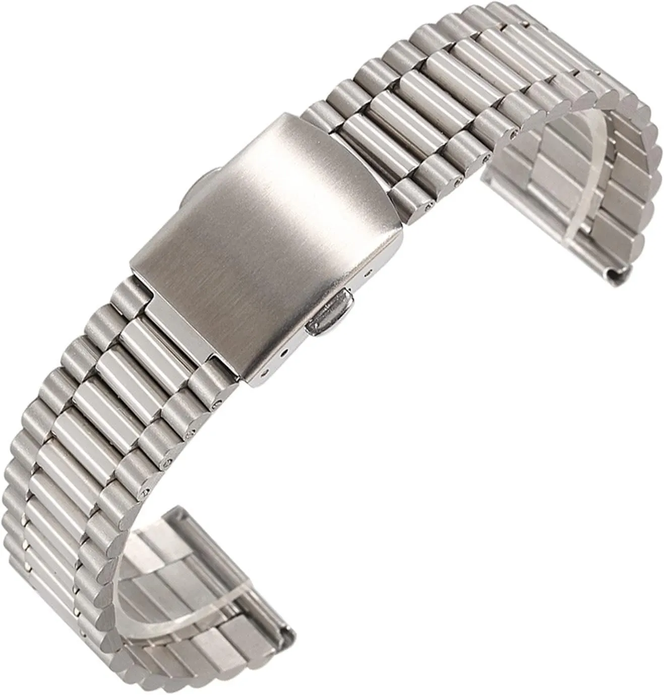 Stainless Steel Metal Strap 12mm 14mm 16mm 18mm 20mm Universal Watch Strap Folding Buckle Men Women
