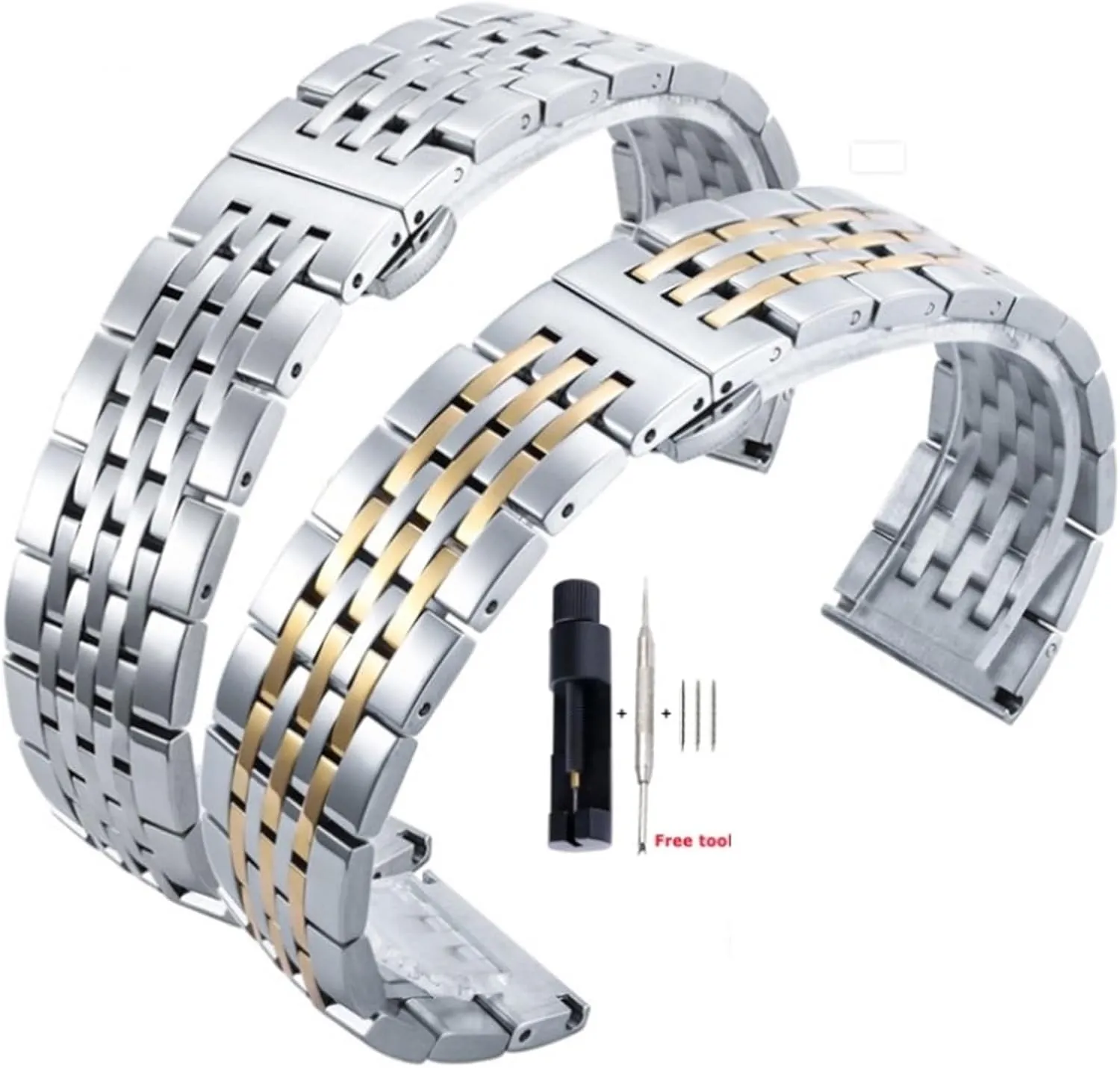 Stainless Steel Metal Watch Band 12-22mm With Arc Interface Suitable for Men and Women