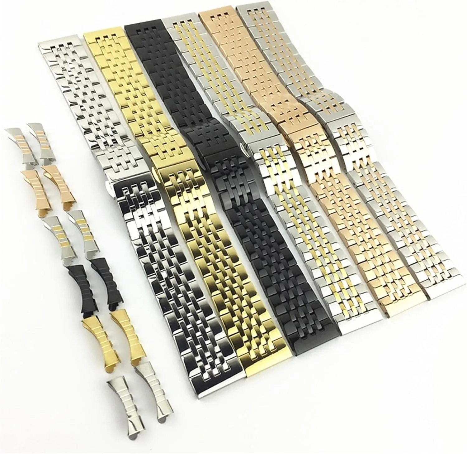 Stainless Steel Metal Watch Band 12-22mm With Arc Interface Suitable for Men and Women