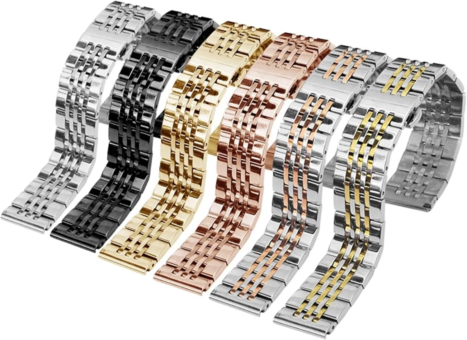 Stainless Steel Metal Watch Band 12-22mm With Arc Interface Suitable for Men and Women