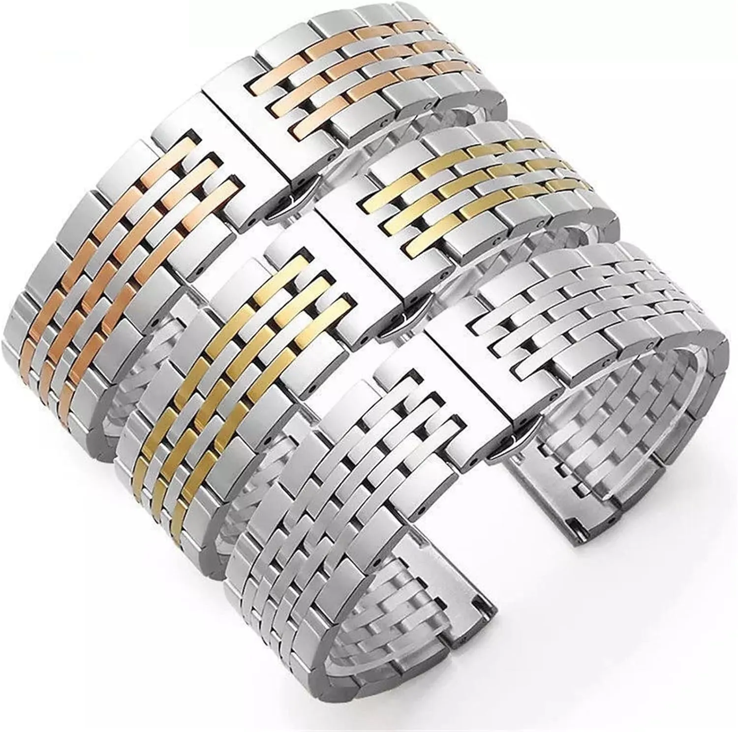 Stainless Steel Metal Watch Band 12-22mm With Arc Interface Suitable for Men and Women