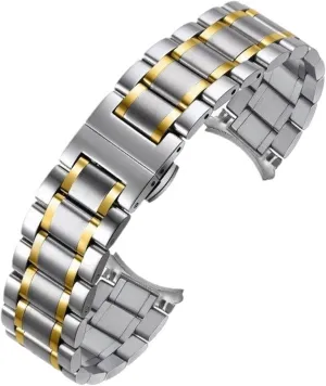 Stainless Steel Metal Watch Band 12-24mm Men Women With Curved Ends Suitable For Smart Watch Quartz Watch