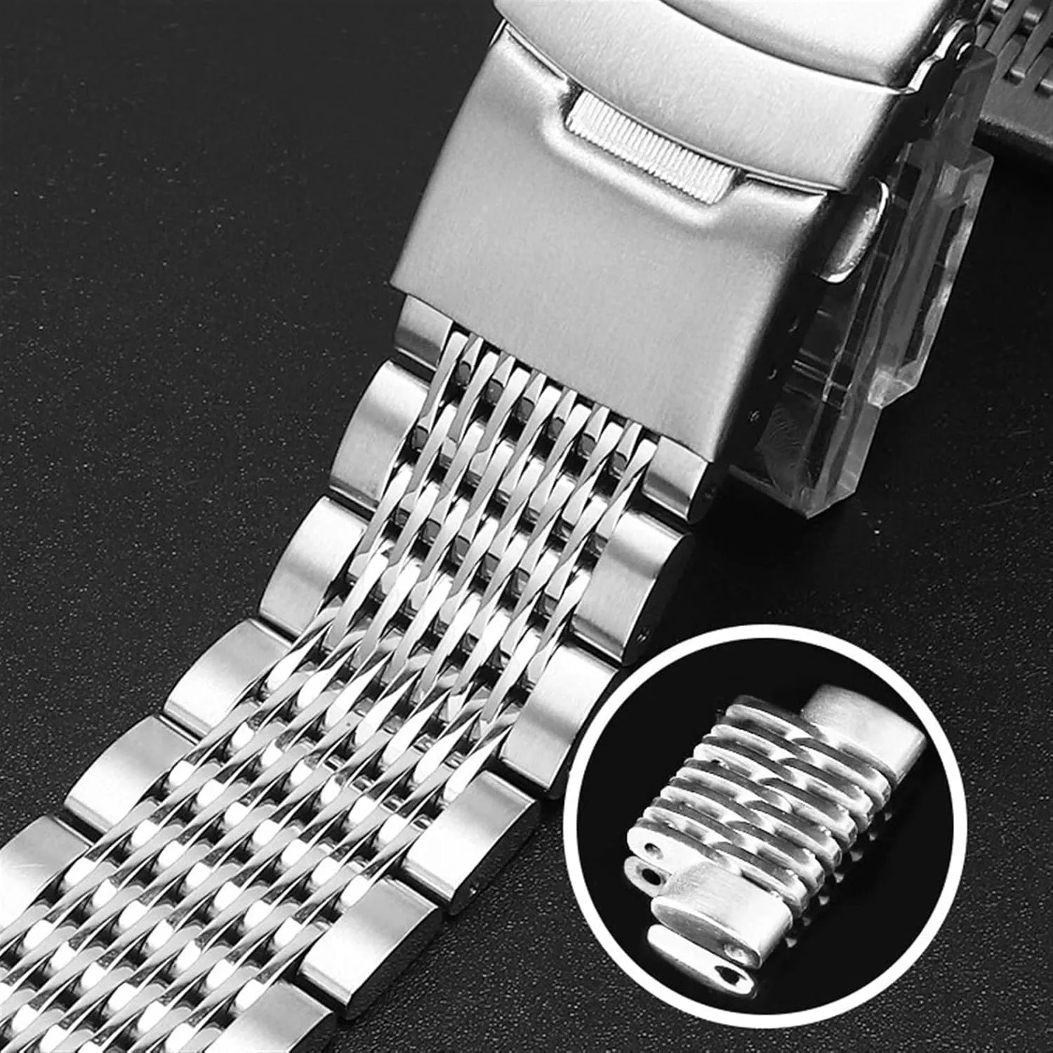 Stainless Steel Metal Watch Band 18-24mm Unisex Watch Accessories Suitable For Smart Watch Quartz Watch