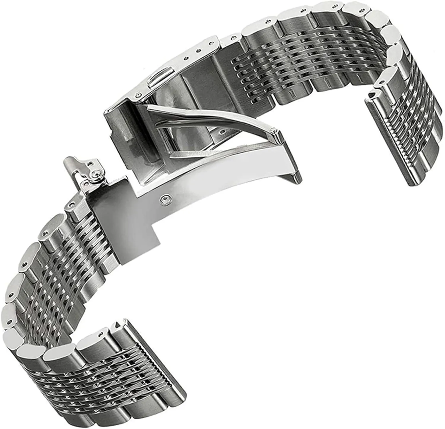 Stainless Steel Metal Watch Band 18-24mm Unisex Watch Accessories Suitable For Smart Watch Quartz Watch