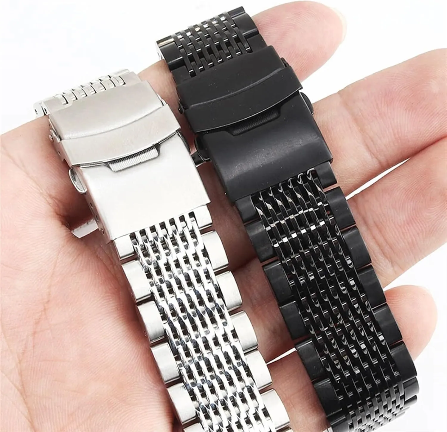 Stainless Steel Metal Watch Band 18-24mm Unisex Watch Accessories Suitable For Smart Watch Quartz Watch