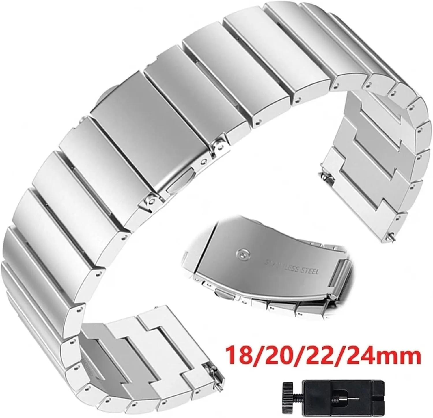 Stainless Steel Metal Watch Band Quick Release 18-24mm Men Women Universal Watch Accessories Smart Watch Quartz Watch