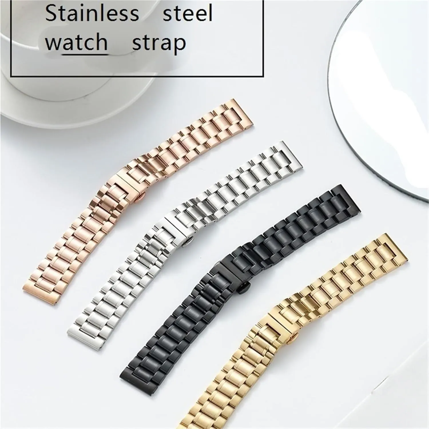 Stainless Steel Watch Band 20mm Universal Replacement Wristband