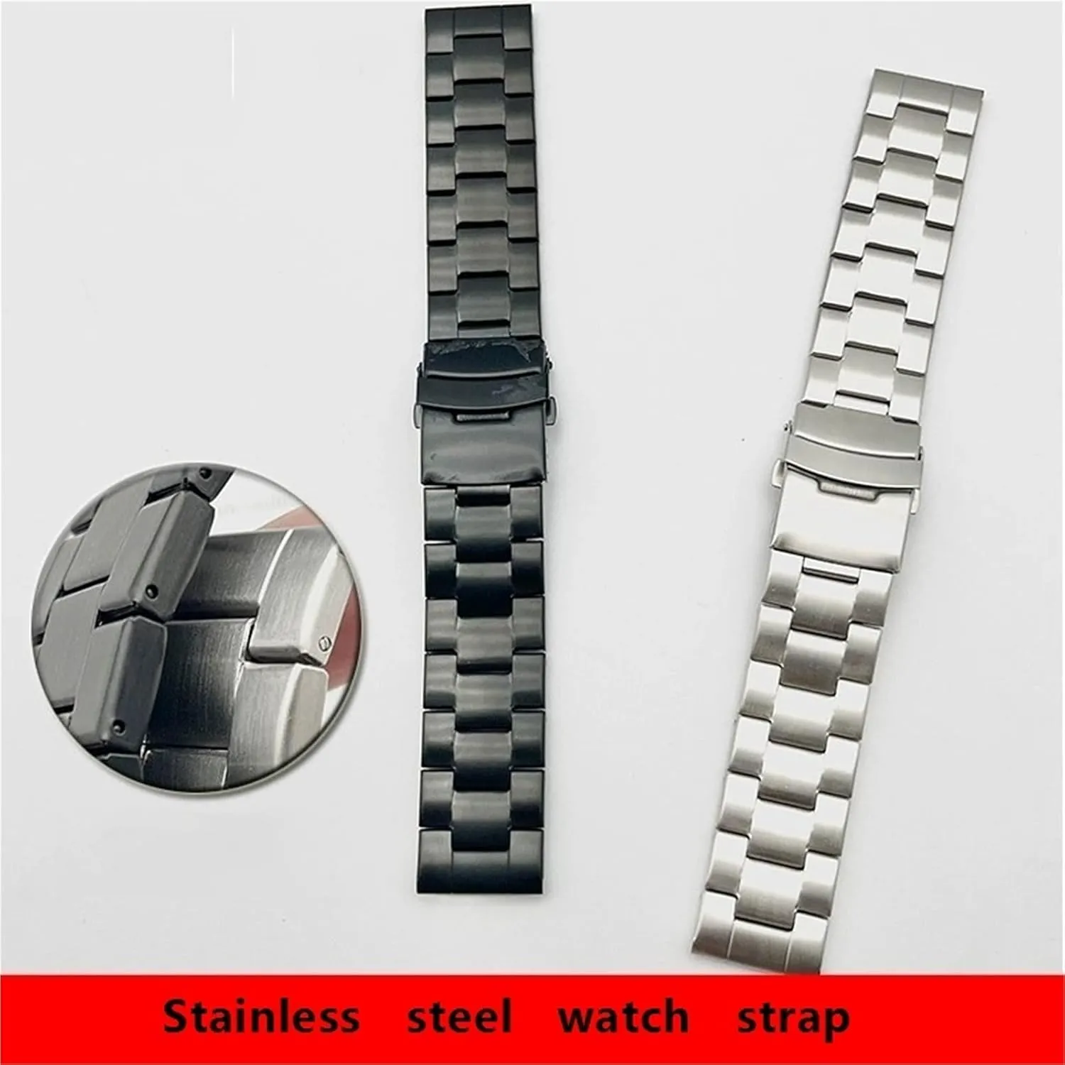 Stainless Steel Watch Strap 22mm 24mm Universal Replacement Wristband
