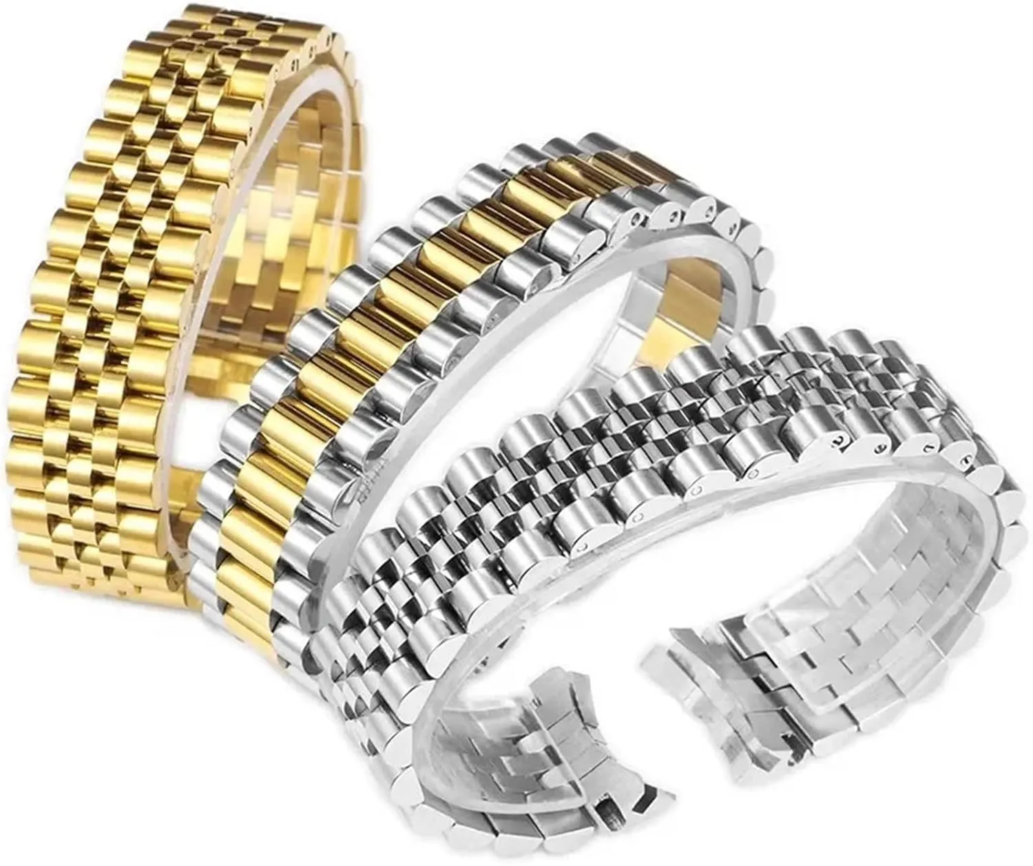 Stainless Steel Watch Strap Men And Women Bracelet 20mm 21mm Quick Release Adjustable