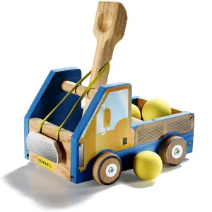 STANLEY Jr. DIY Truck Catapult Building Kit for Kids JK005-SY: Children’s Yellow Wood Construction Toy Beginning Woodworking Set with Paints Ages 5-12
