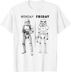 Star Wars Stormtrooper Monday Friday Drawing Humor T-Shirt