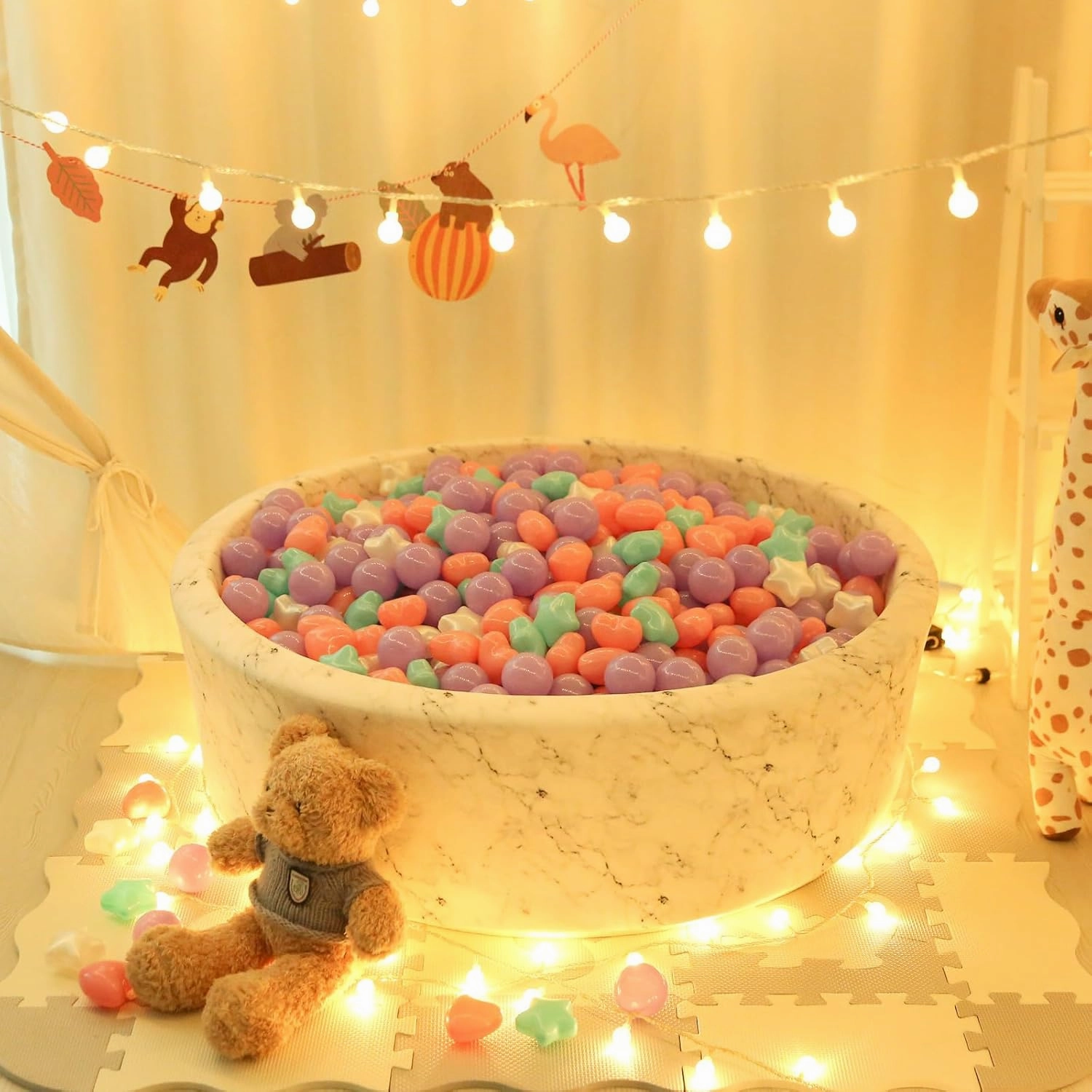 STARBOLO Ball Pit Balls for Kids - Mixed Star Heart Round Crush Proof Play Plastic Balls for Ball Pit Phthalate Free BPA Free Non-Toxic Indoor Outdoor,Soft Plastic Pool Balls for Kids Birthday Party.