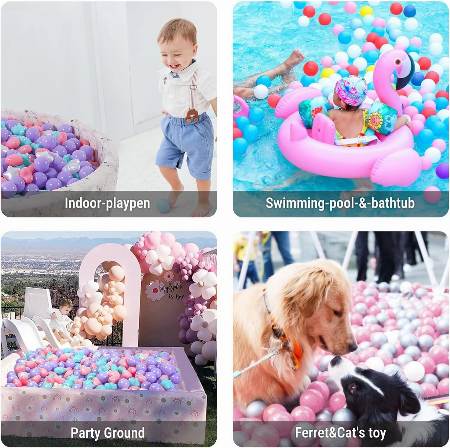 STARBOLO Ball Pit Balls for Kids - Mixed Star Heart Round Crush Proof Play Plastic Balls for Ball Pit Phthalate Free BPA Free Non-Toxic Indoor Outdoor,Soft Plastic Pool Balls for Kids Birthday Party.
