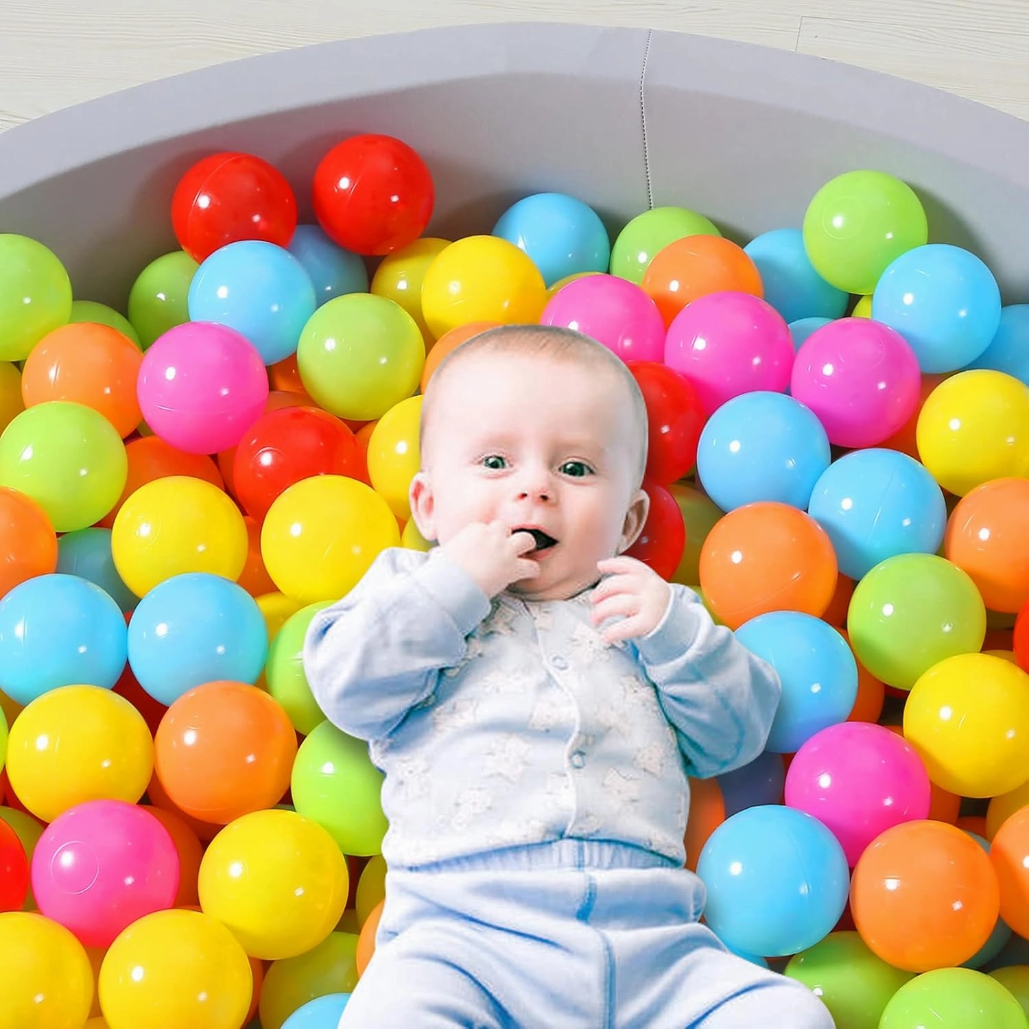 STARBOLO Ball Pit Balls Pack of 100 - BPA&Phthalate Free Non-Toxic Crush Proof Play Pit Soft Plastic Ball for 1 2 3 4 5 Years Old Toddlers Baby Kids Birthday Pool Tent Party
