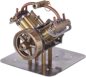 Steam Engine Model Kit, Full Metal Mini V4-Steam Engine Miniature Steam Engine Model Without Boiler, Physics Science Experiment for Adult