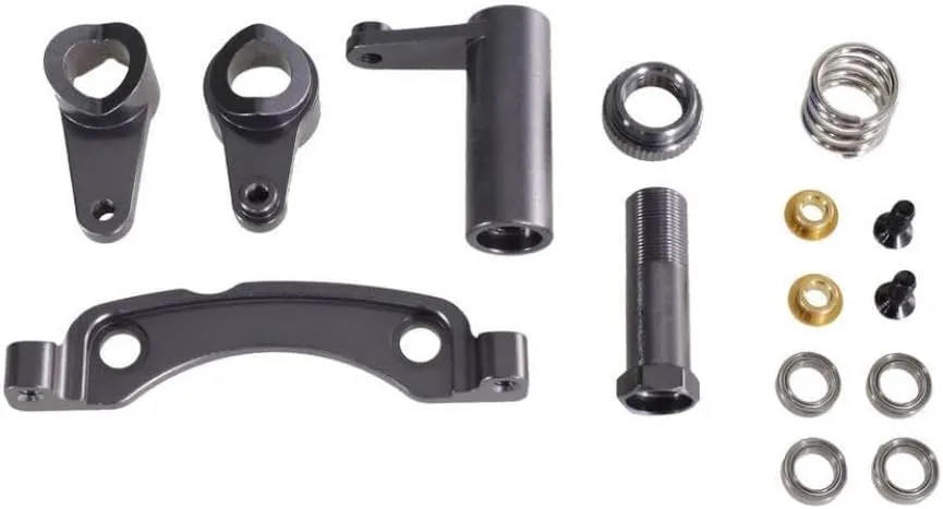 Steering Assembly Metal Parts Compatible with 1/10 RC Cars Compatible with ZD Racing DBX-10 10427S 9106S Remote Control Car Accessories(Titanium)