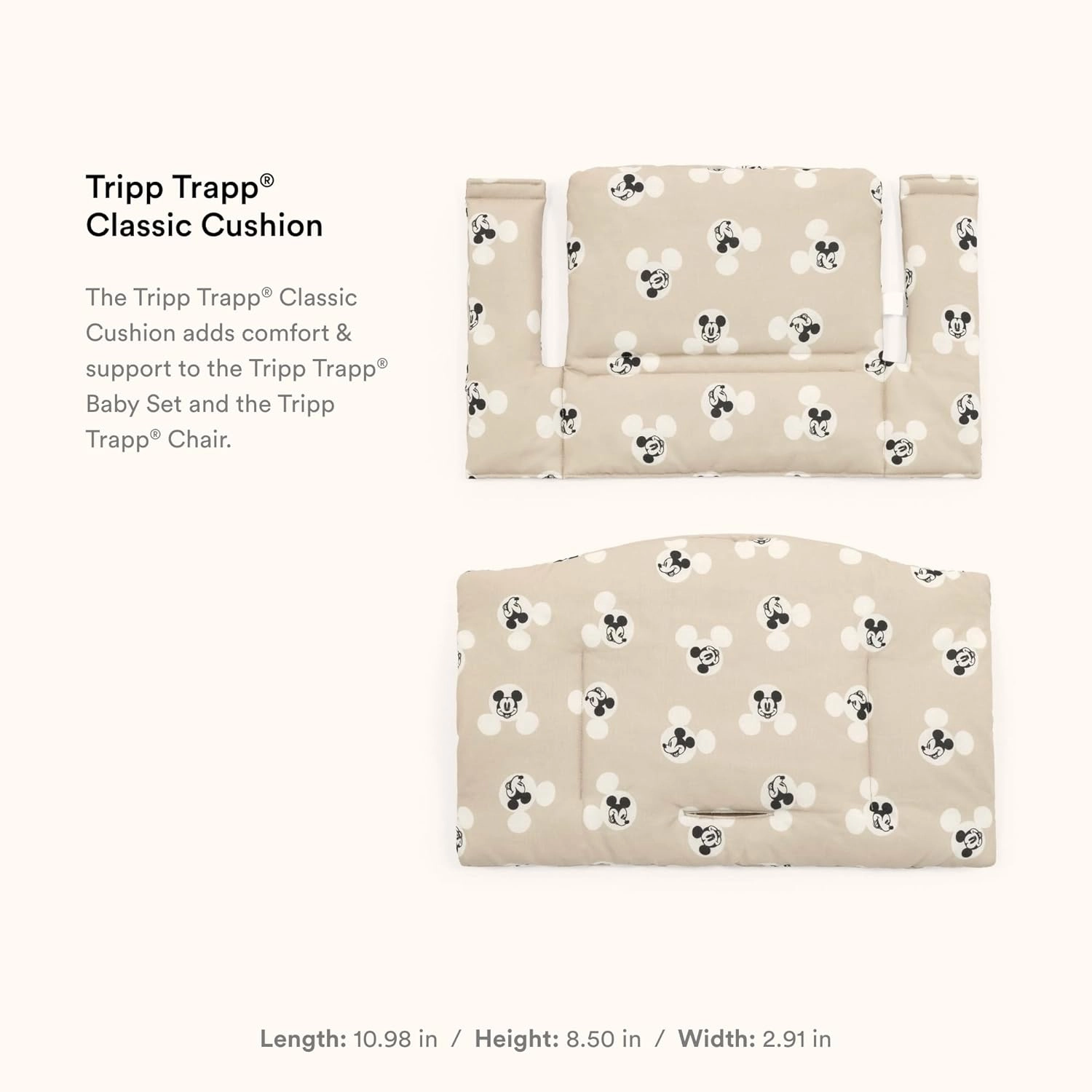 Stokke Tripp Trapp Classic Cushion 2, Mickey Signature - Pair with Tripp Trapp Chair or High Chair for Support & Comfort - Machine Washable